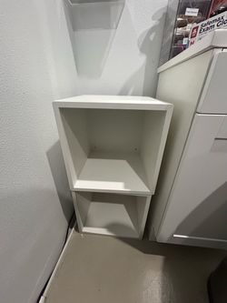 White 2-Shelf Bookcase Storage Cube