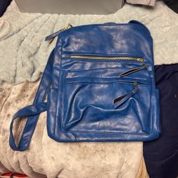 new blue leather bag 