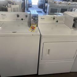 SET OF WHIRLPOOL WASHER AND ELECTRIC DRYER COMMERCIAL 