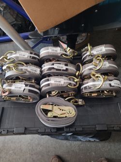 (10) Ancra Cargo 2" x 16' Ratchet Straps Double Stud F - $25