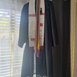 Oak Hall- Black graduation Cap And Gown