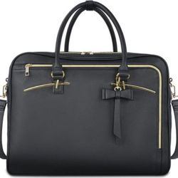 Laptop Briefcase for Women, 17.3". 3 in 1 Carry Options, Black, NEW