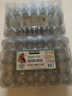 Plastic Egg Cartons, 2 dozen capacity