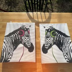 Zebra Print Canvas Art