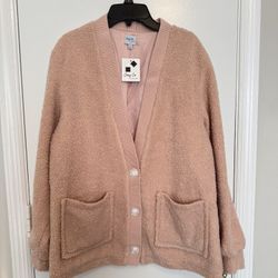 Cozy Co" Pink cardigan Size Small