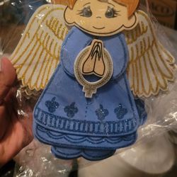 Blue Glitter Angel, 8 Pack