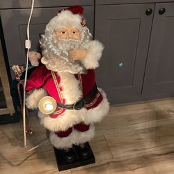 30” Moving Santa With Lighted Candle Decoration