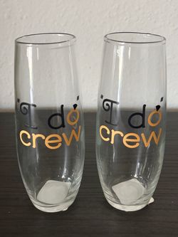 Set of 12 - I Do Crew 💍 Stemless Champagne Flutes