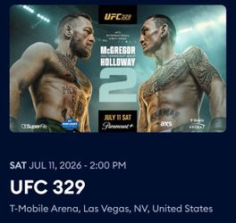 TICKETS UFC 329 CONOR MCGREGOR VS MAX HOLLOWAY LAS VEGAS