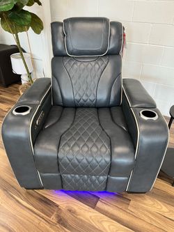 Heat and Massage Leather Recliner Chair
