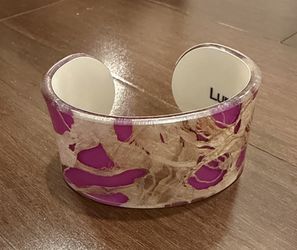 Luxurious Pink and Cream Cuff Bracelet by Lumicor