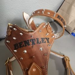 Dog Harness 100% Leather With Spikes Custom   S,M,L,XL (Pecheras Para Perros Todas Las Medidas  Personalizado)