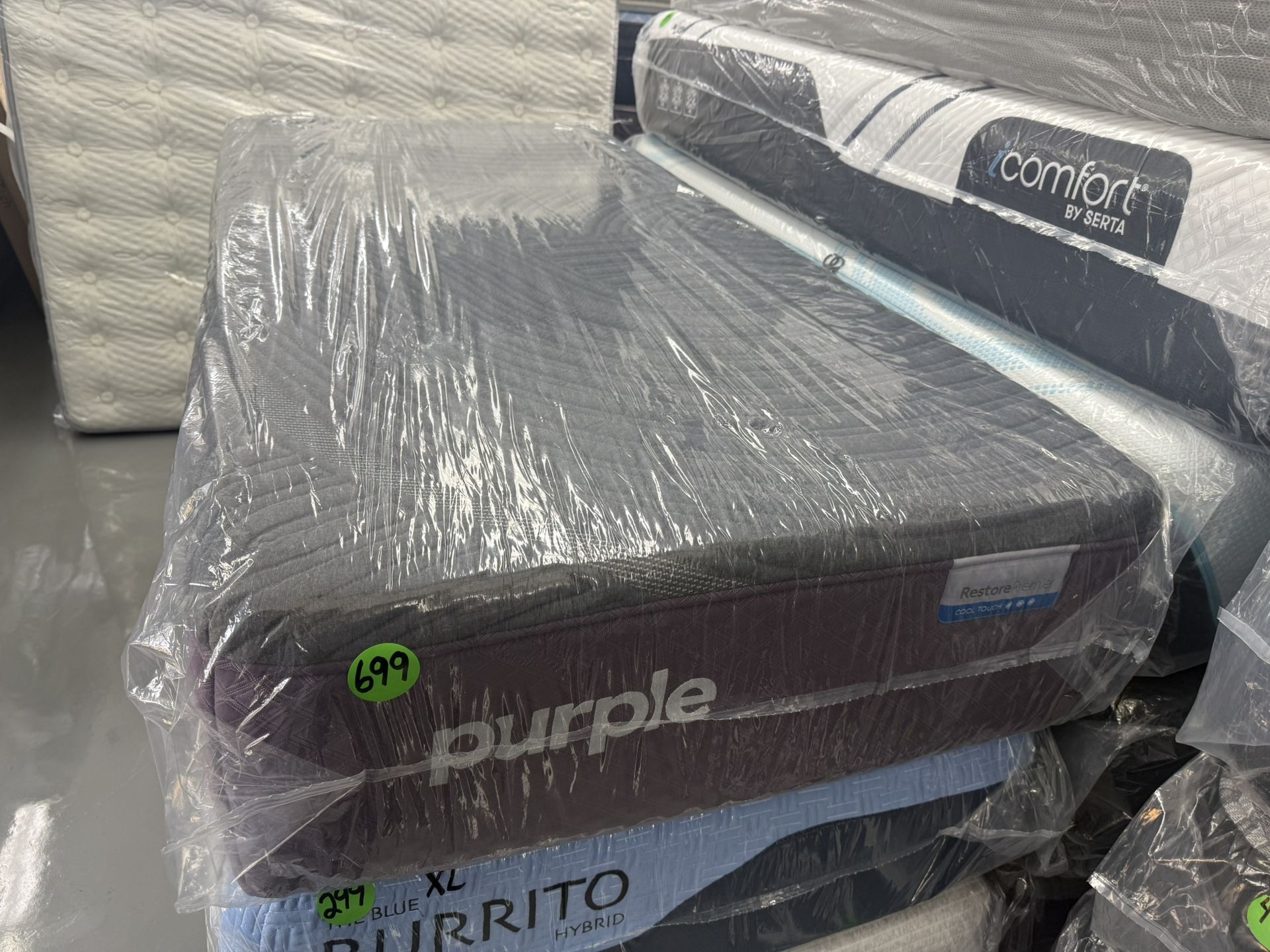 TWIN XL PURPLE RESTORE PREMIER MATTRESS & BOX SPRING BED SET