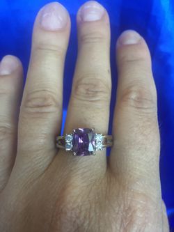14kt white gold filled & amethyst ring
