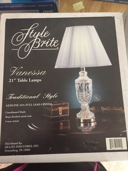 NEW Style Brite Vanessa 21" Crystal Table Lamps
