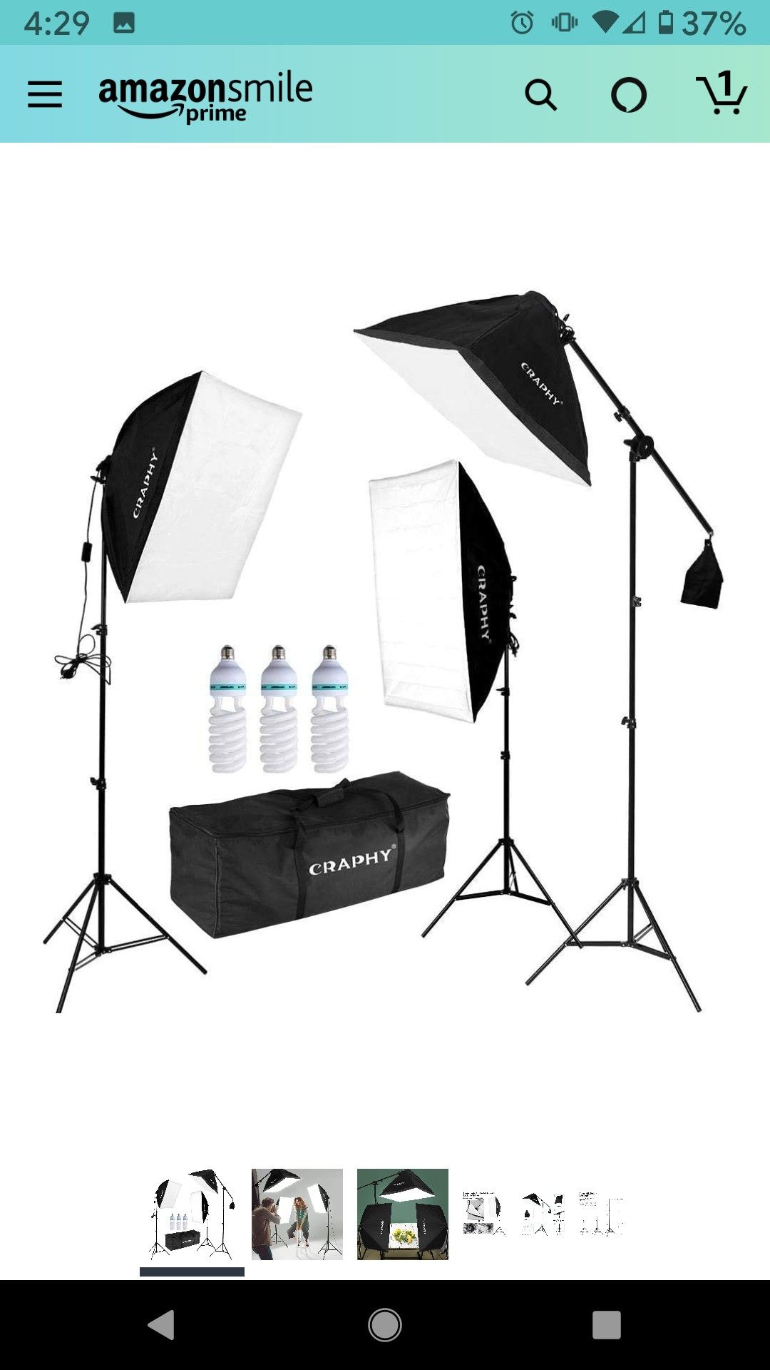 3 box Softbox lighting kit with bulbs