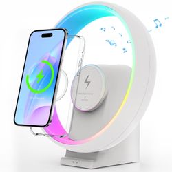 PLUWEL Wireless Charging Night Light, Bluetooth Speaker