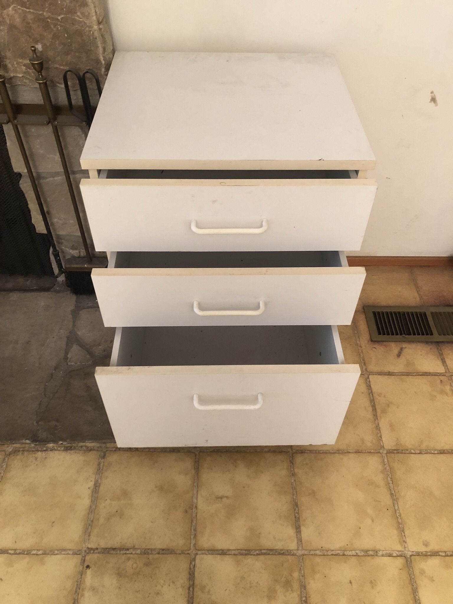 White 3-drawer End Table