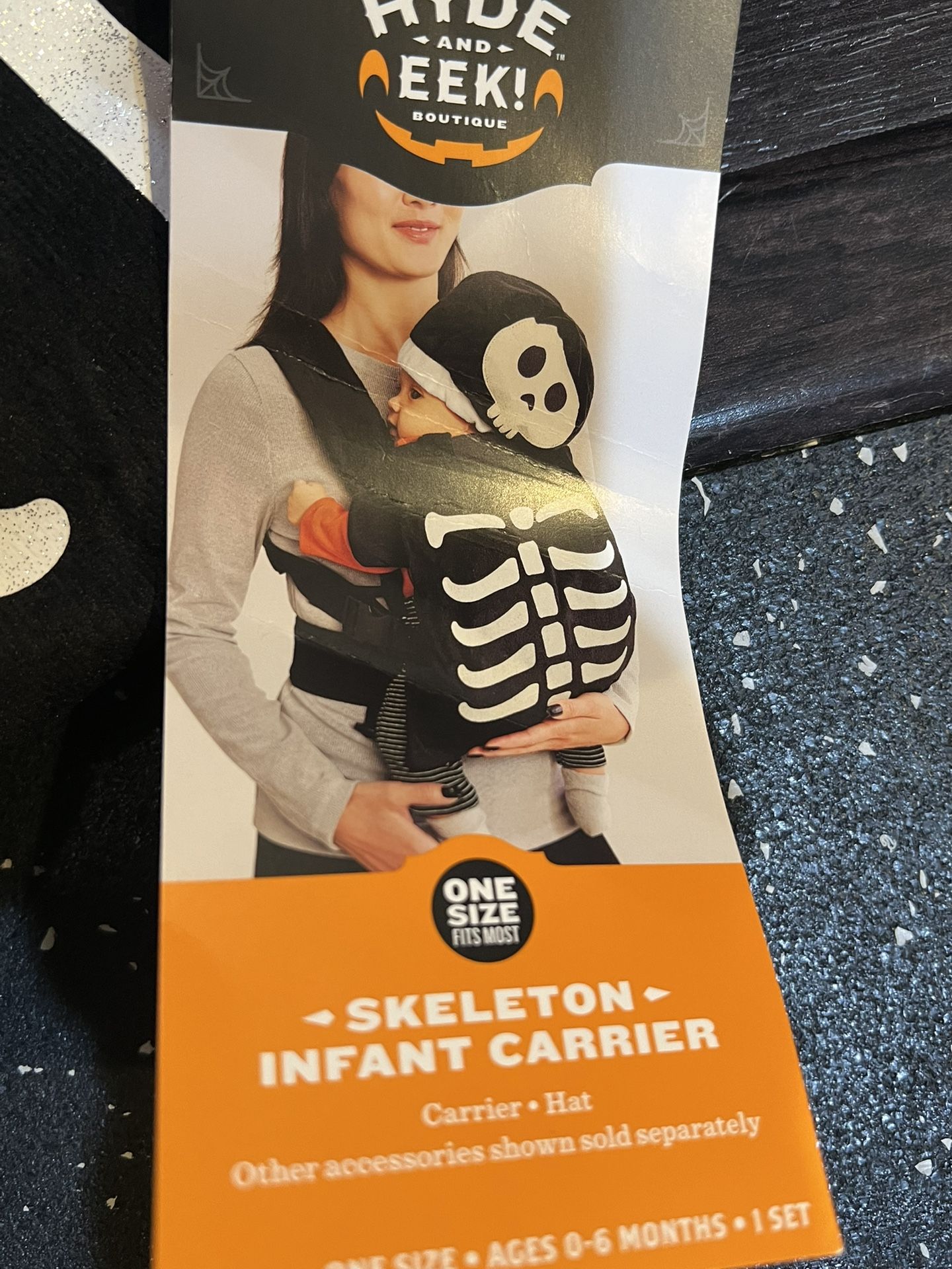 Baby Infant Halloween Costume Baby Carrier One Size Hyde eek Skeleton NEW!
