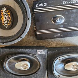 kenwood speakers, crunch amplifier 100$ obo for all