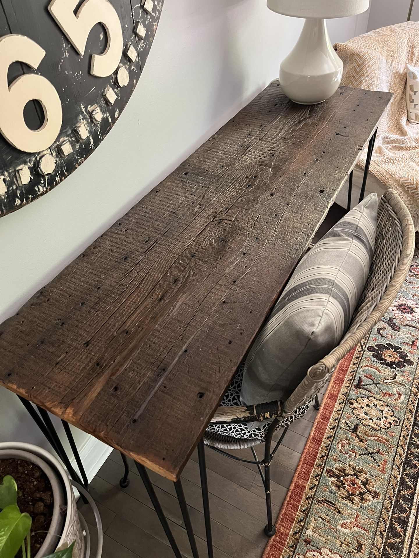 Raw Real Wood Table Desk Console Handmade Farmhouse 56x17x29