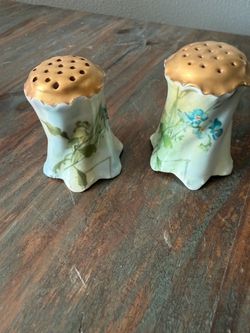 Antique Porcelain Salt and Pepper Shakers