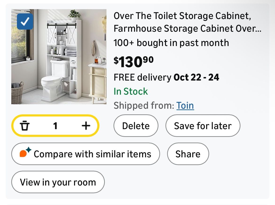 Over The Toilet Cabinet