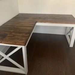 💼 Custom L-Shaped Wood Desk – Bold, Beautiful, Built to Last 
