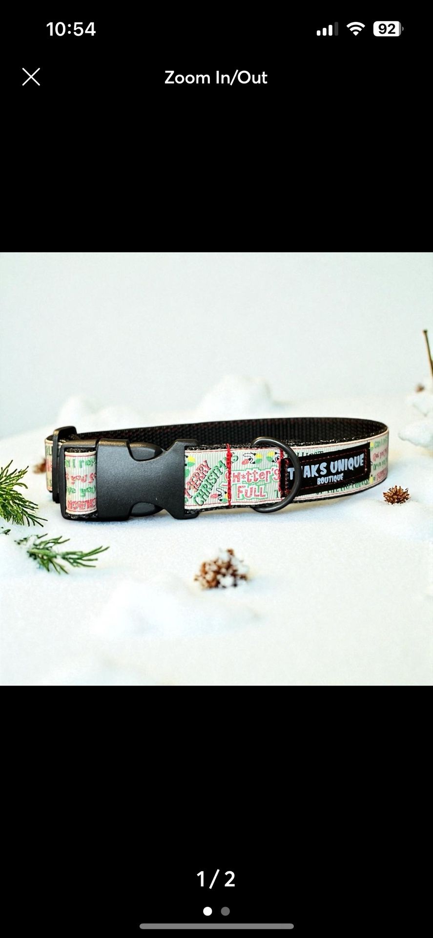 Handmade Christmas Vacation Dog Collar