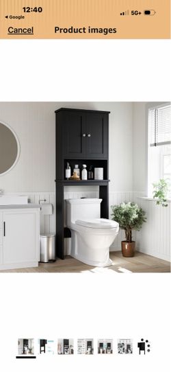 Over-the-Toilet Storage Cabinet Black