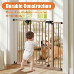 Brand new keny 29"-42.5" Baby Gate for Stairs, Auto Close Safety Dog Gate, Pressure Mounted Easy Walk Through Pet Gate for Doorways, Durable Stair Gat