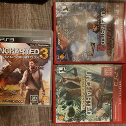 Ps3 All Three Drake Uncharted Games Mint Condition