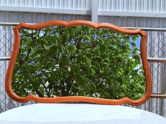 Vintage 1960’s French Provincial Style Mirror Maple Wood