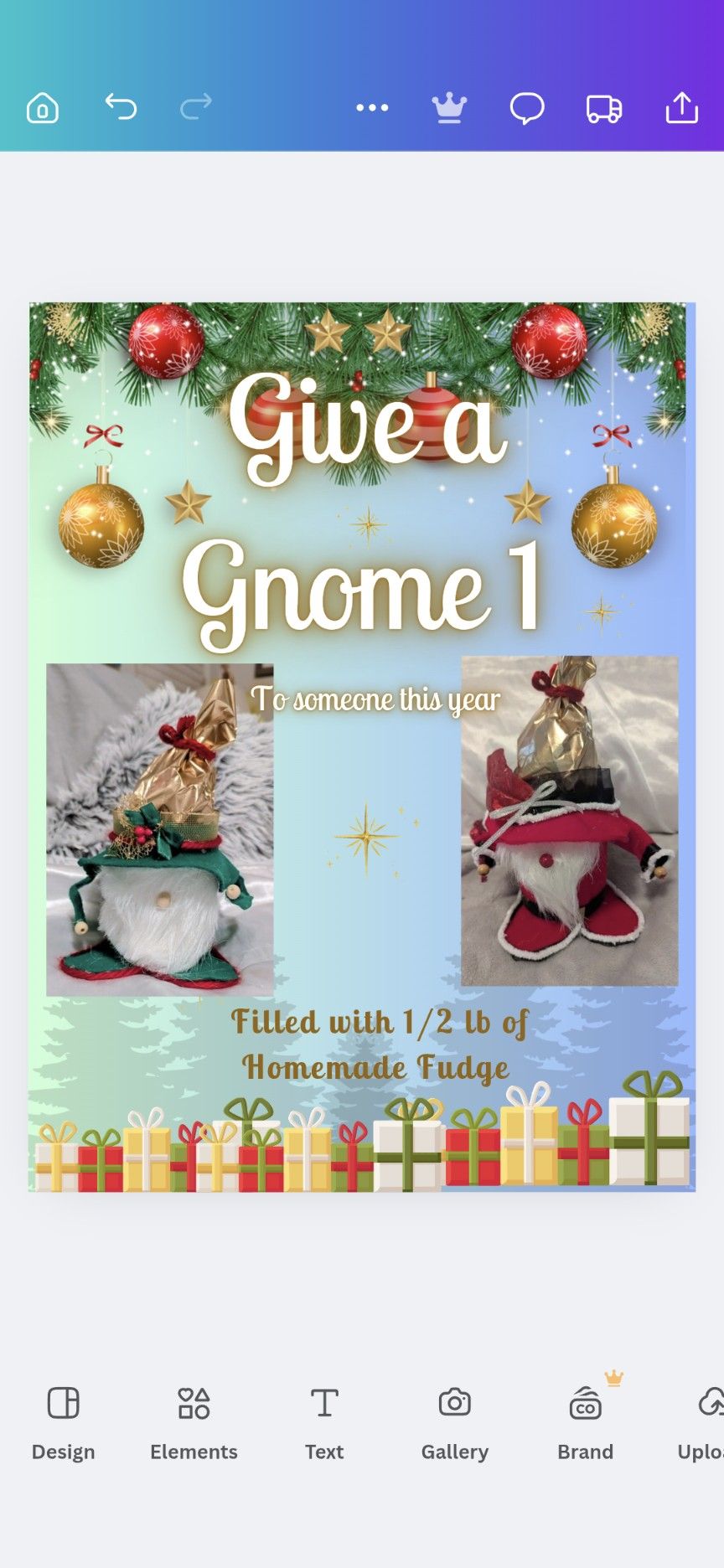 Gnome 1 With 1/2 Lb Of Homemade Million Dollar Fudge 
