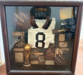 vintage "History of Soccer" 3D sports memorabilia shadowbox