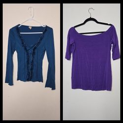 2 Large Dress Up Women's Long Sleeve Tops