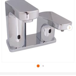 Sensorflo Low Arc Sensor Single Hole Touchless Bathroom Faucet and Soap Combination in Polished Chrome