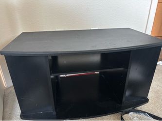 Black Curved Front Media Console TV Stand