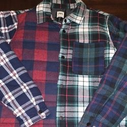 Zara Patchwork Paded Shirt Jacket size XL 