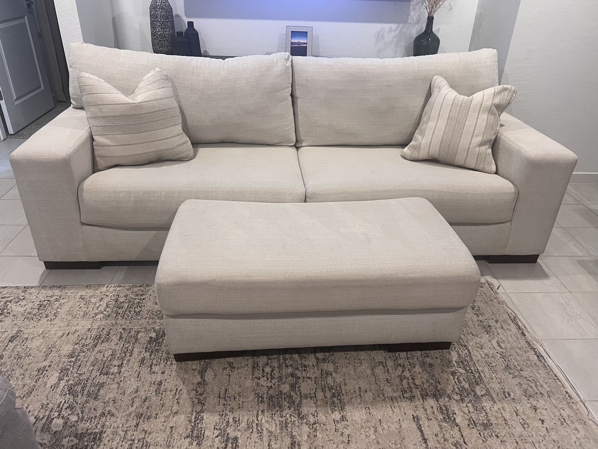 Maggie Sofa & Ottoman Set – Like New!