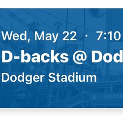 Dodgers Vs Diamondbacks - Wednesday 7:10pm