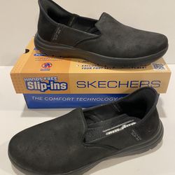 NEW Sketchers Slip Ins Hands Free Women’s Black Loafer Shoe Size 9  On The Go Captivating  136544 / BBK   machine washable air cooled memory foam 