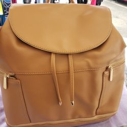 Brown Vegan Compartment Diaper Bag /purse 