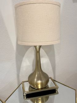 Brushed Gold Table Lamp set of two with Linen Shade