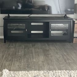 Black TV Stand Console Shelves