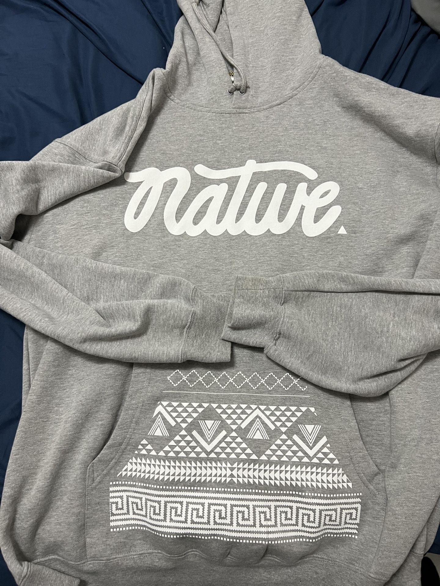 Fitted Hawaii Native Script Hoodie Heather Gray XL