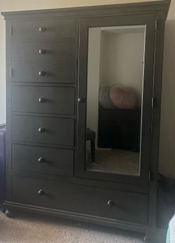 Aspenhome Oxford Smart Storage Chiffarobe Armoire Peppercorn Finish