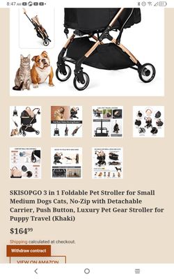 Pet Stroller with Canopy and Bassinet