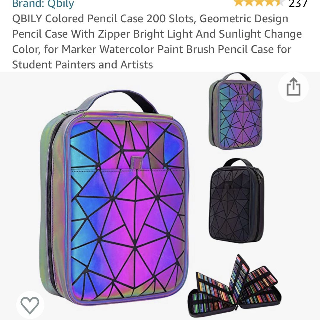 QBILY Colored Pencil Case 200 Slots, Geometric Design Pencil Case With  Zipper Bright Light And Sunlight Change Color, for Marker Watercolor Paint  Brus for Sale in Crestwood, IL - OfferUp