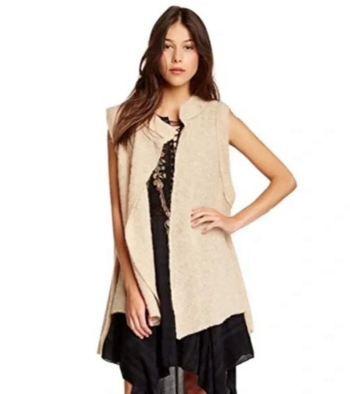 Free People Stand and Deliver Alpaca Cape Vest